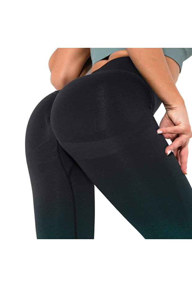 Fitness leggings, Sofia CONCEPT®, gradient, Black/Green - 4