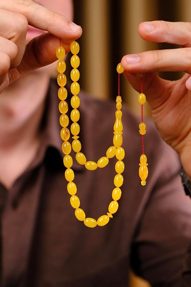 Master Sinan Bülbül High-End Collectible Old Ottoman Crimping Amber Prayer Beads (Antique Faturan Ambe