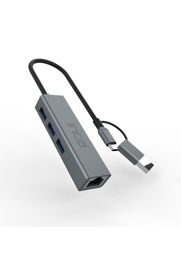 IUTP-03T USB3.0+Tip-C=>Gigabit RJ45+3*USB3.0 Çevirici (Giriş:Tip-A+Tip-C=>Çıkış:Eternet+3*Tip-A - 1
