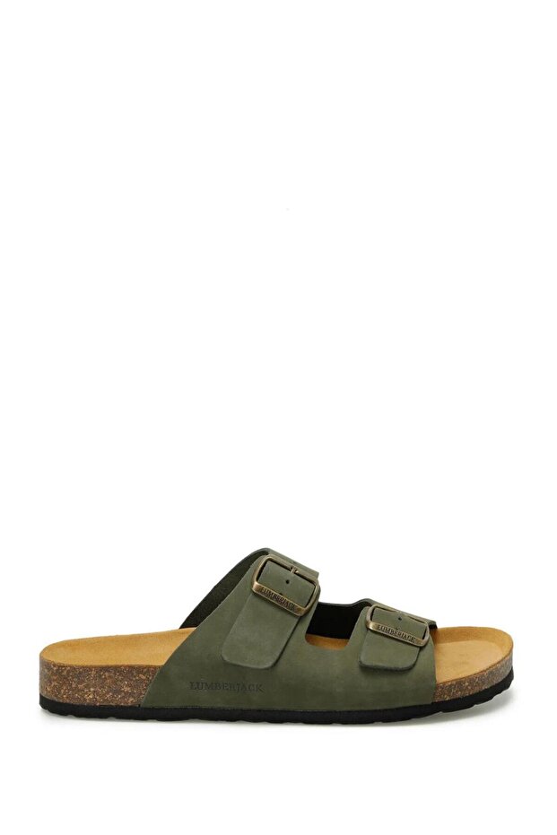 Mendy Lth Fx Buckled Side Written Suvet Nubuck Slippers
