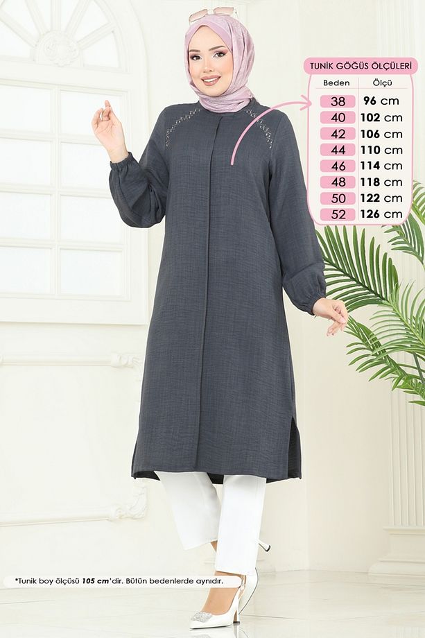 Omzu Taşlı Sofia Tunik 3124HBS856 Antrasit - 2