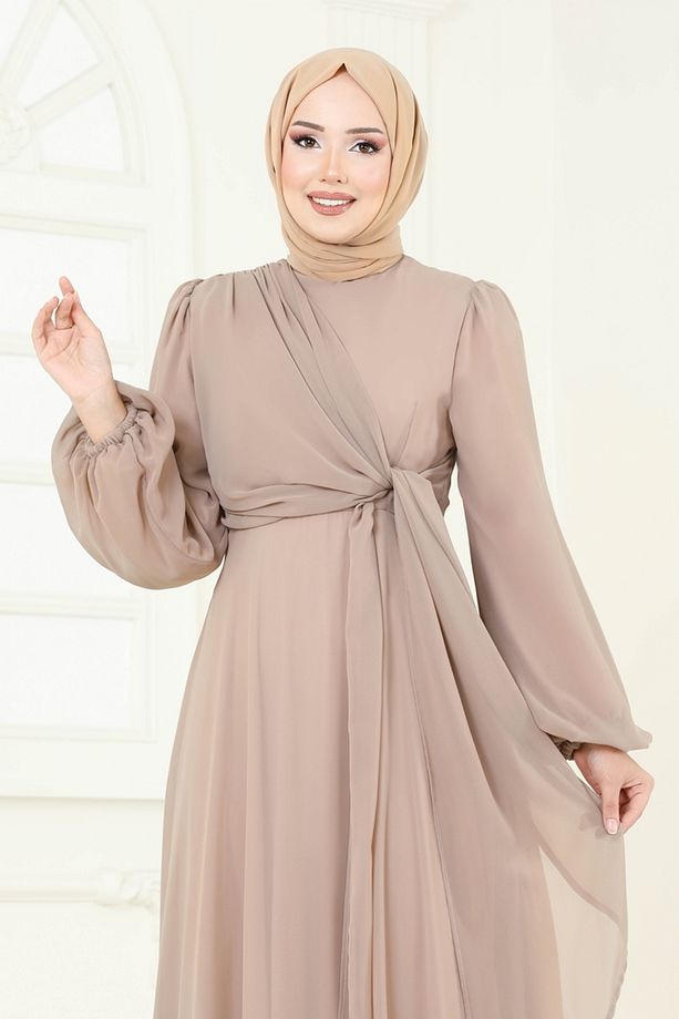 Yandan Bağcıklı Abiye Elbise 6226BSK463 Vizyon - 4