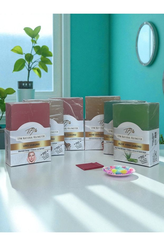 Boxed Set of Anti-Sweat Milk, Blemish, Hair Loss, Aloevra, Rice, Anti-Acne Soap Set of 6