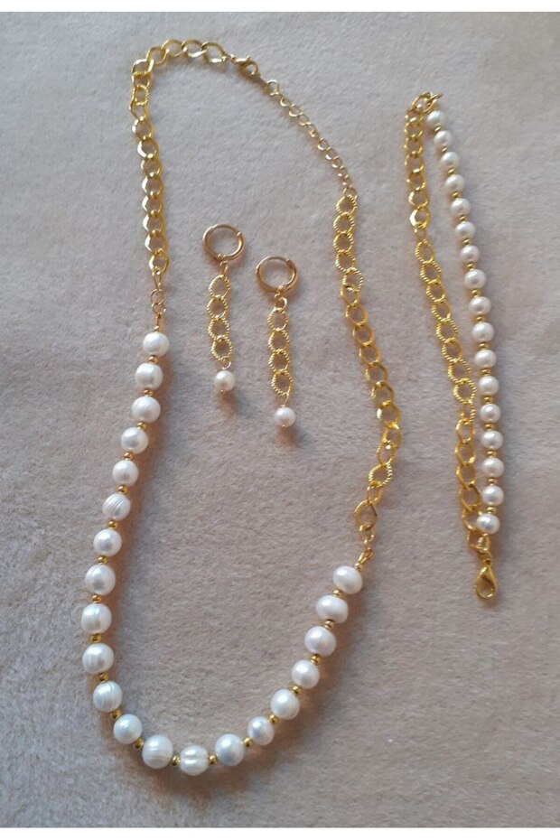 Elegant Pearl Detailed Women's Jewelry Set - Complete Your Elegance