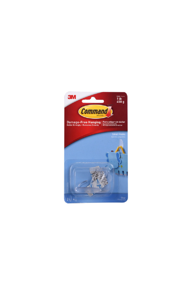 2-Piece Hook with Strips Clear Small - 2