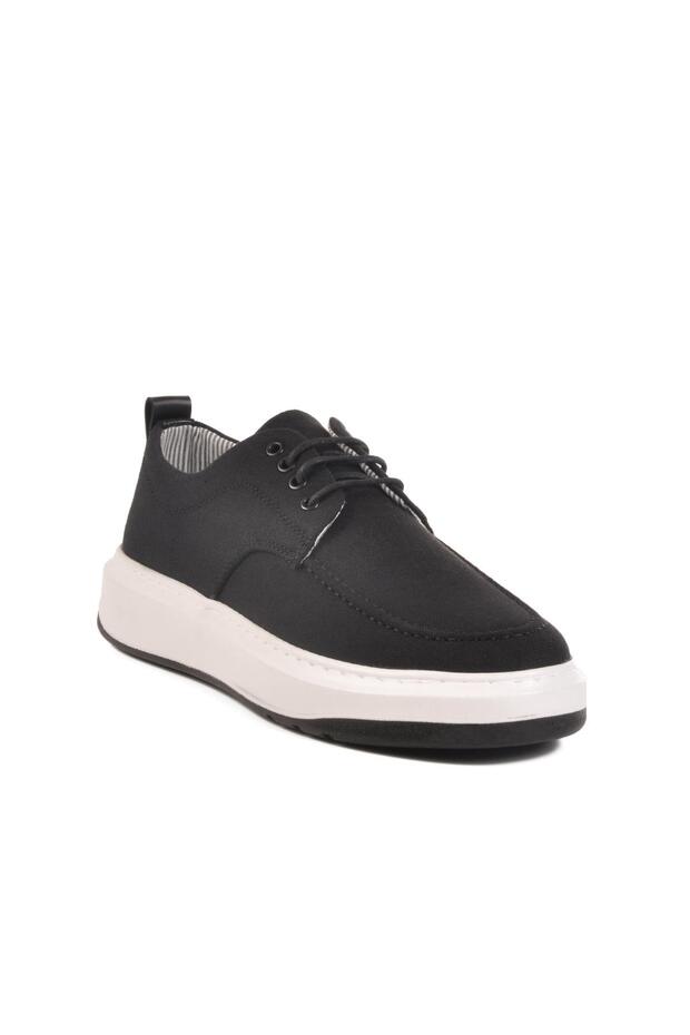486 m Men's Black-White Linen Casual Shoes
