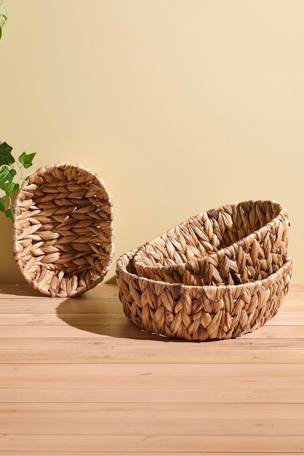 Cliento Hasır 3'lü Sepet Seti - 1