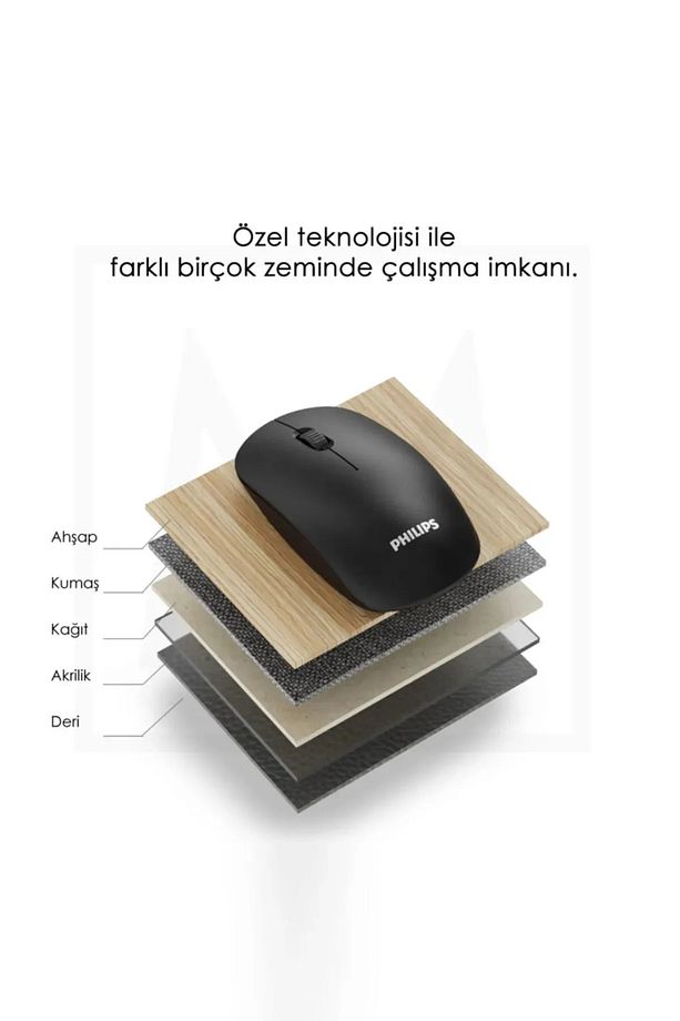M315 Zarif Tasarım Siyah Kablosuz Wireless Ofis Mouse Sessiz Click Kablosuz Mouse - 6