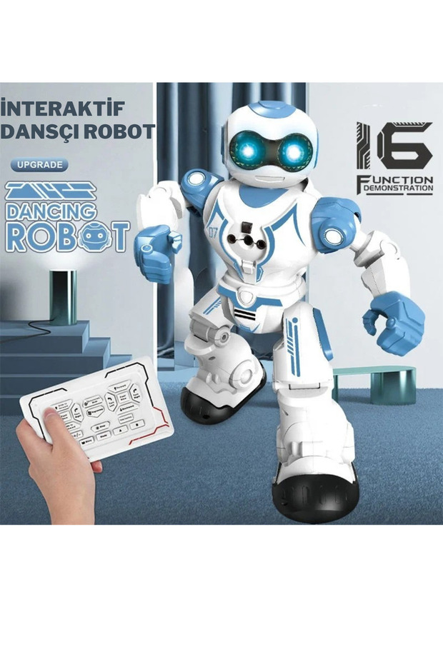 Oyuncak 16 Fonksiyonlu Şarjlı Uzaktan Kumandalı Akıllı Robot Sesli Işıklı Programlama Dans Moonwalk - 6