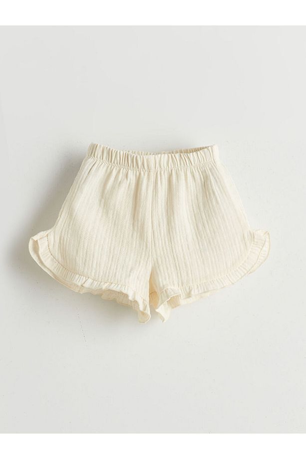 LCW Beli Lastikli Basic Kız Bebek Şort 2'li New Season - 3