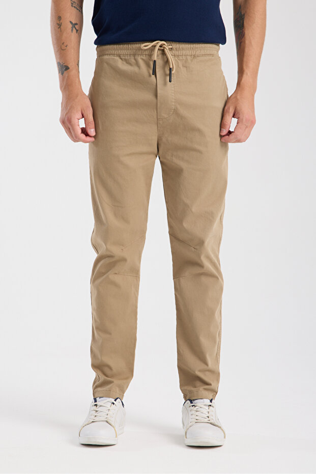 Raus Denim Waist Drawstring Chino Jogger Pants