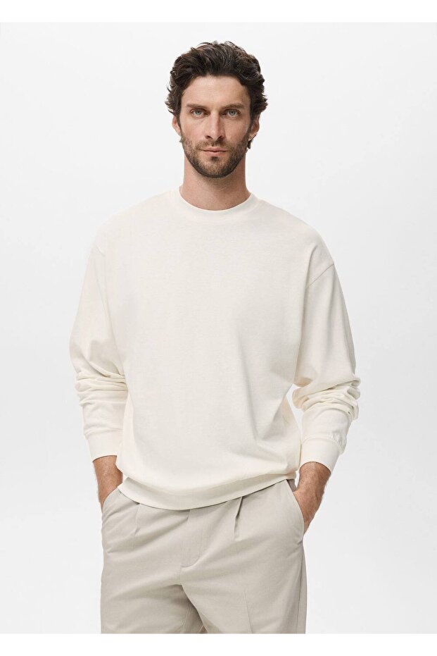 %100 pamuklu relaxed fit sweatshirt - 1