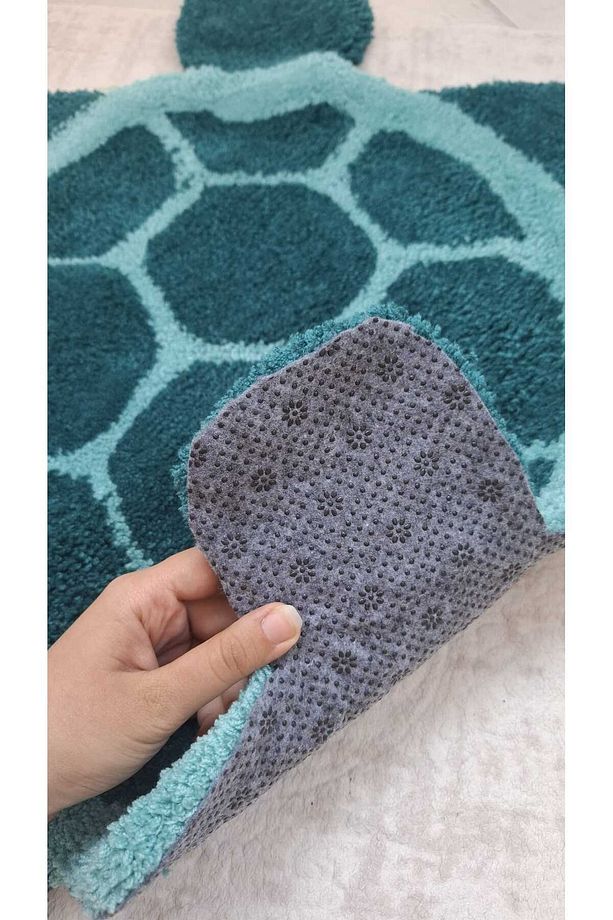 Punch Kaplumbağa Model Tufting Paspas (Çocuk Odası - Balkon - Kapı Önü - Banyo Paspası) - 4