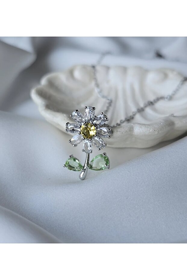 papatya sembolli çelik kolye - 1