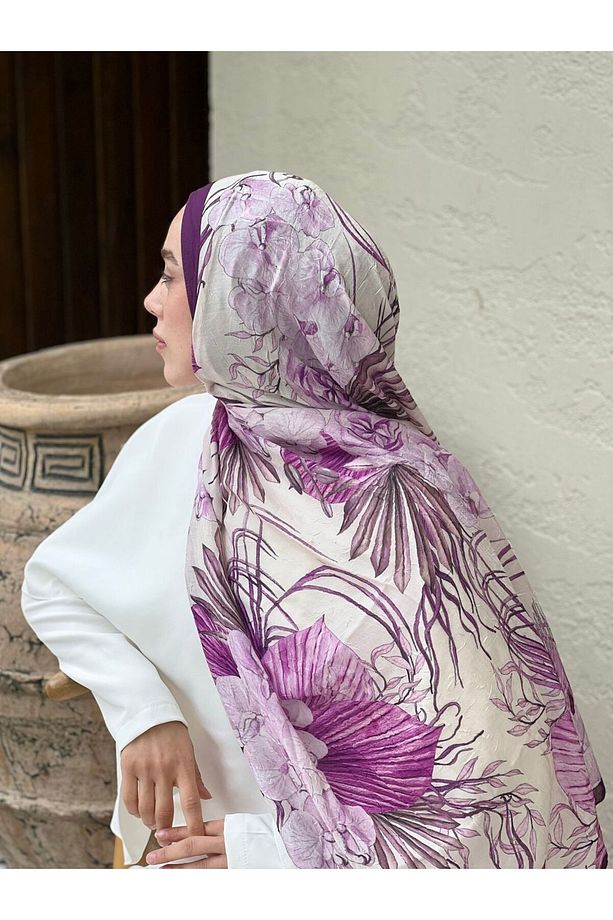 Botanika Desen Bambu Şal - 1