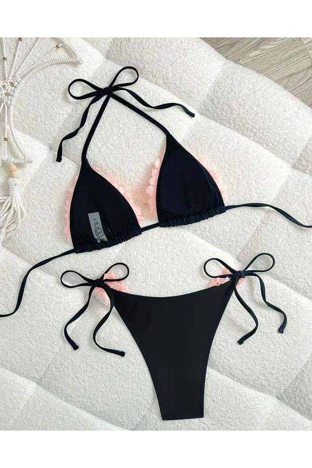 Pembe Çiçekli bikini takımı - 2