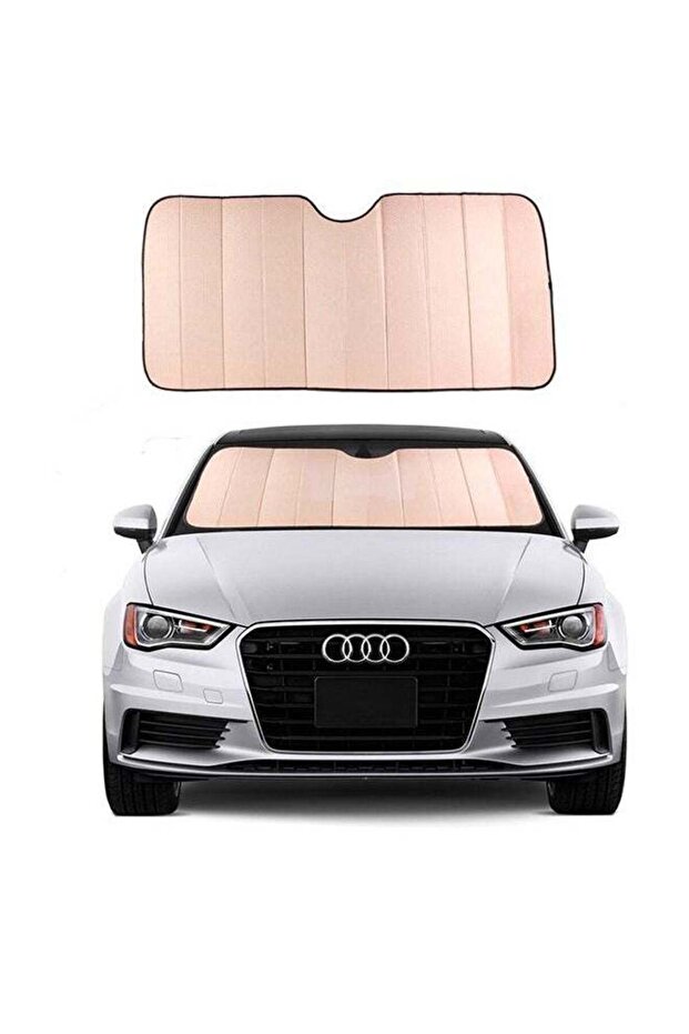 Foldable Reflective Car Windshield Sunshade Pink - 1
