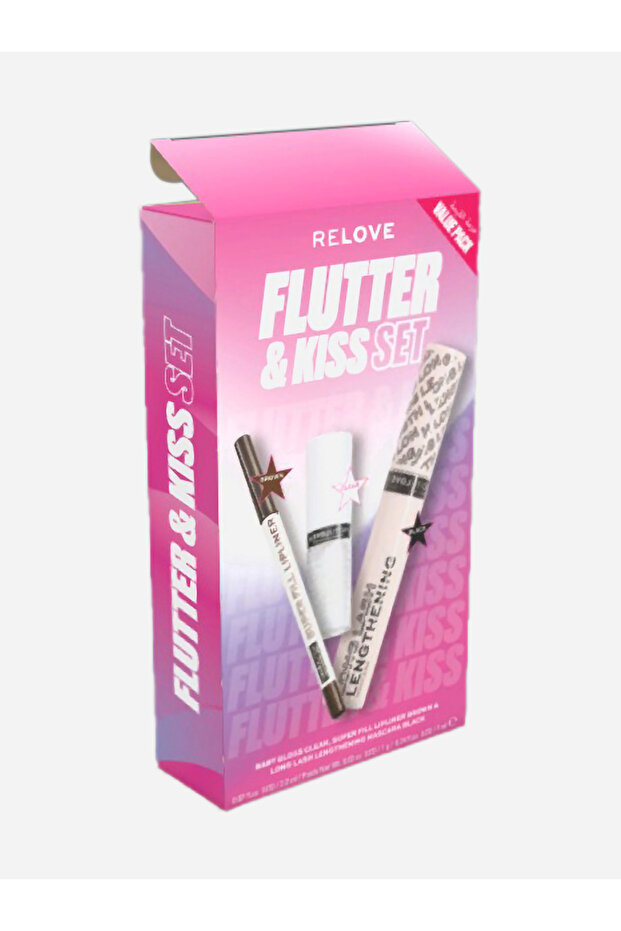 مجموعة قلم تحديد الشفاه والماسكارا Flutter and Kiss
