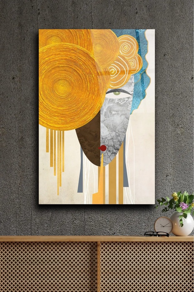 Face Figure Abstract Decorative Glass Table