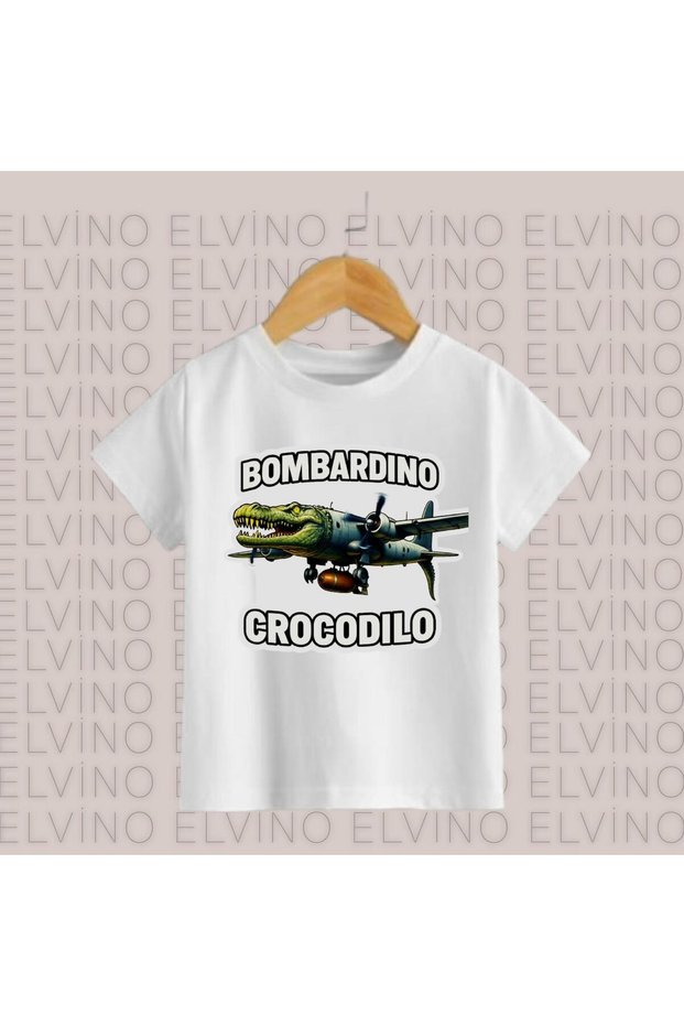 Italian Braınrot Characters Printed Oversize Unisex Crew Neck Cotton Children's Tshirt