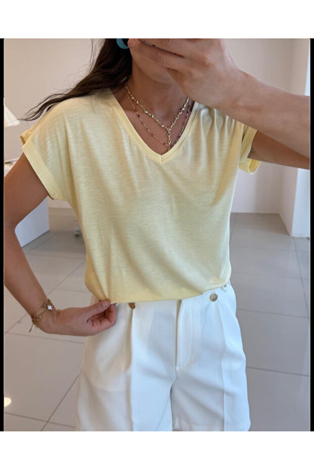 Women's V-Neck Basic Modal Savior T-Shirt - 2