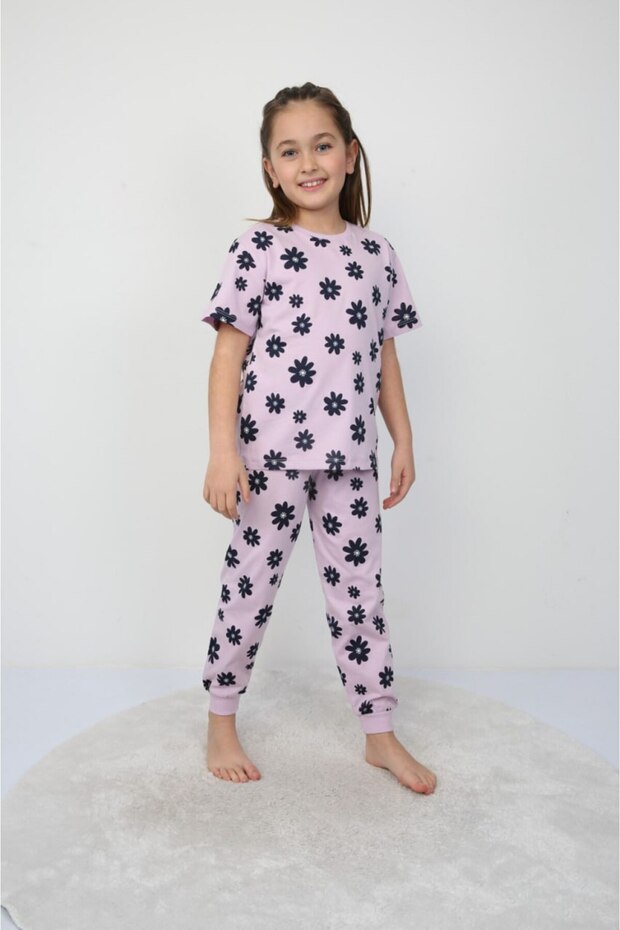 Girl's Short Sleeve Shorts Summer Suit % Cotton