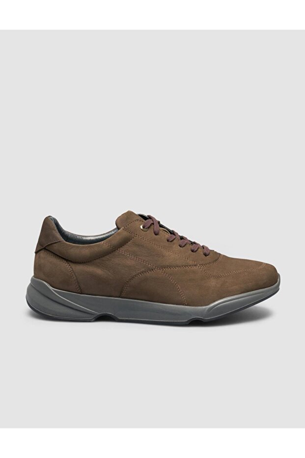 100% Genuine Leather Khaki Suede Lace-Up Men's Sports Shoes
