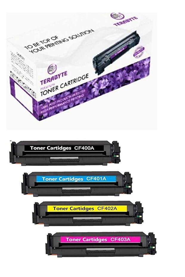 Terabyte Compatible Toner Cartridge Replacement for HP 201A CF400A CF401A CF402A CF403A