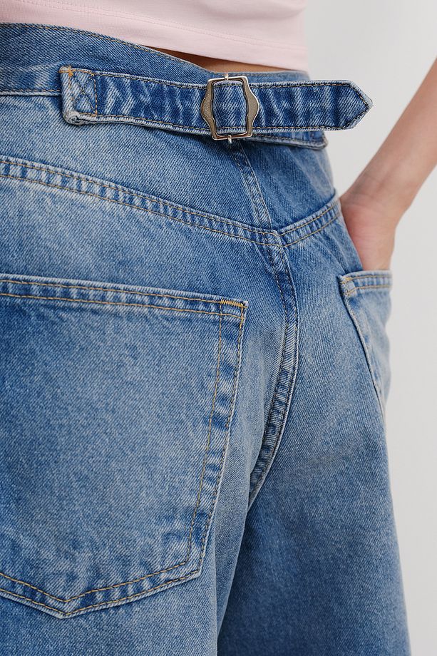 Kayış Detaylı Bermuda Denim Şort Ş476-PNİ - 3