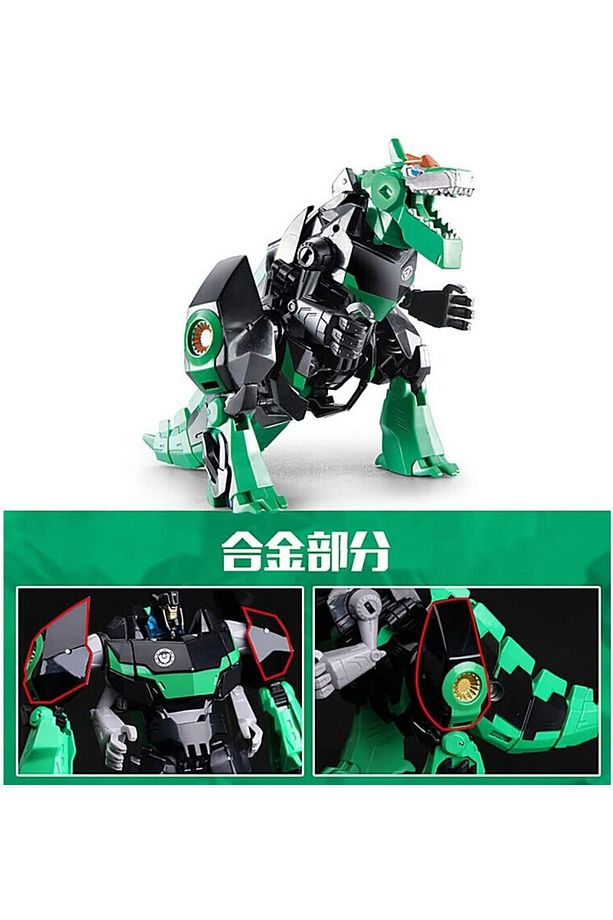 Dinozora Dönüşebilen Oyuncak Robot Yeşil Şekil Değiştiren Oyuncak Dinozor Robot Kutulu Kırılmaz - 4