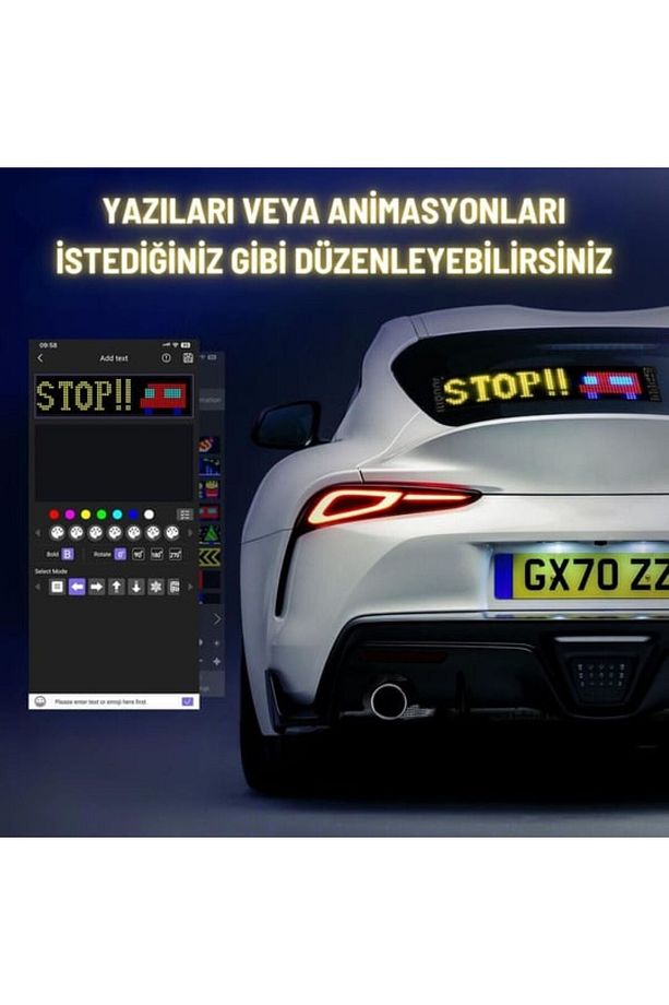 BİLGİNN TİCARET 16X64 37 CM RGB Lİ LED PANEL CAMA YAPIŞN TELOFON İLE KONTROL EDİLEN MATRİX LED - 5