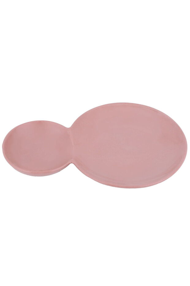 Two-Section Porcelain Dish Alsaif Gallery, 20x13 cm, Round - Pink
