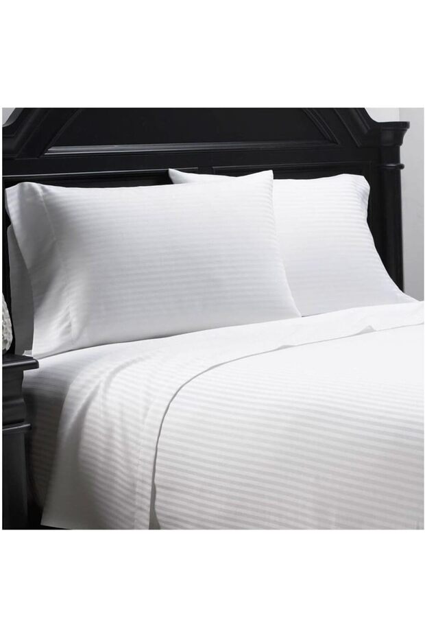 3Pcs King Size Flat Hotel Qualtiy Cotton Bedsheet set - White