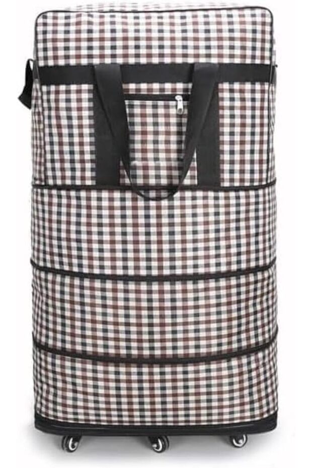 YU WELL Expandable Rolling Duffle Bag Wheeled Luggage Foldable Suitcase
