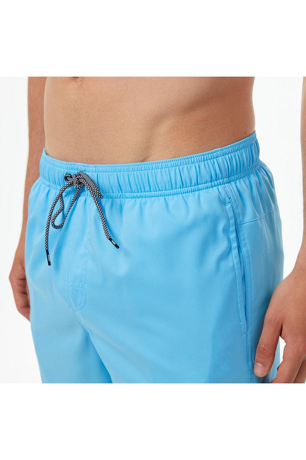 Medium Length Erkek Mavi Deniz Şortu - 5