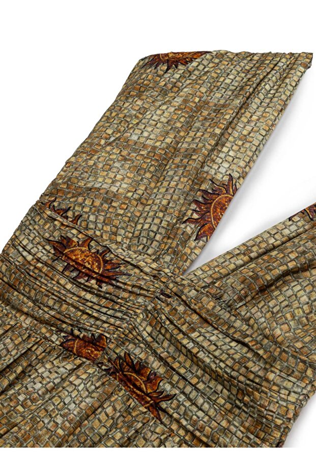 Desenli Maxi Elbise - 8