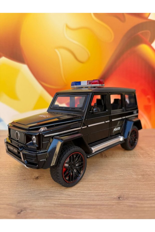 Mercedes G65 Diecast Model Car G65 Police Car with Sound Light Opened Trunk Door Hood Suspension