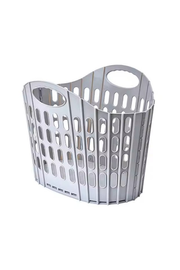 Coș mare pliabil din plastic, gri