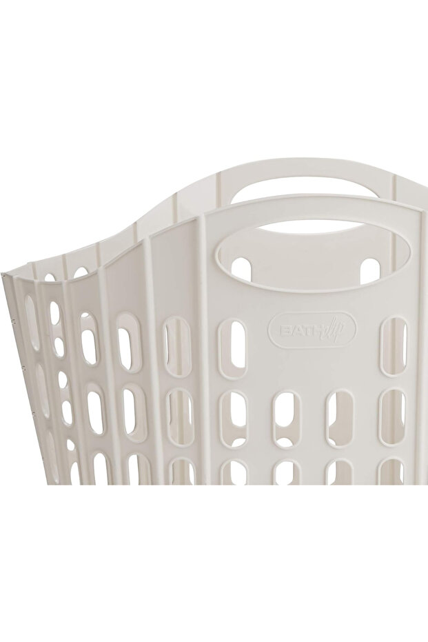 Large Foldable Plastic Basket, White - 7