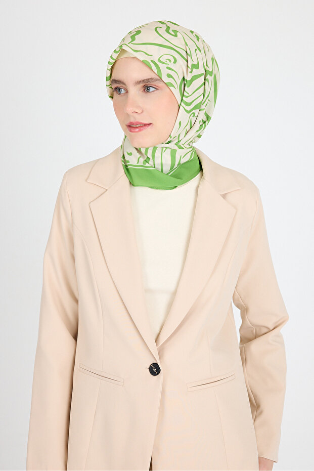 Eșarfă cu model verde ulei 5694 - 4
