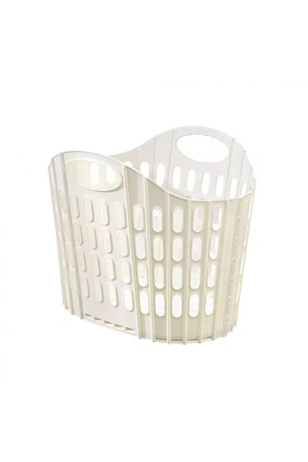 Large Foldable Plastic Basket, White - 1