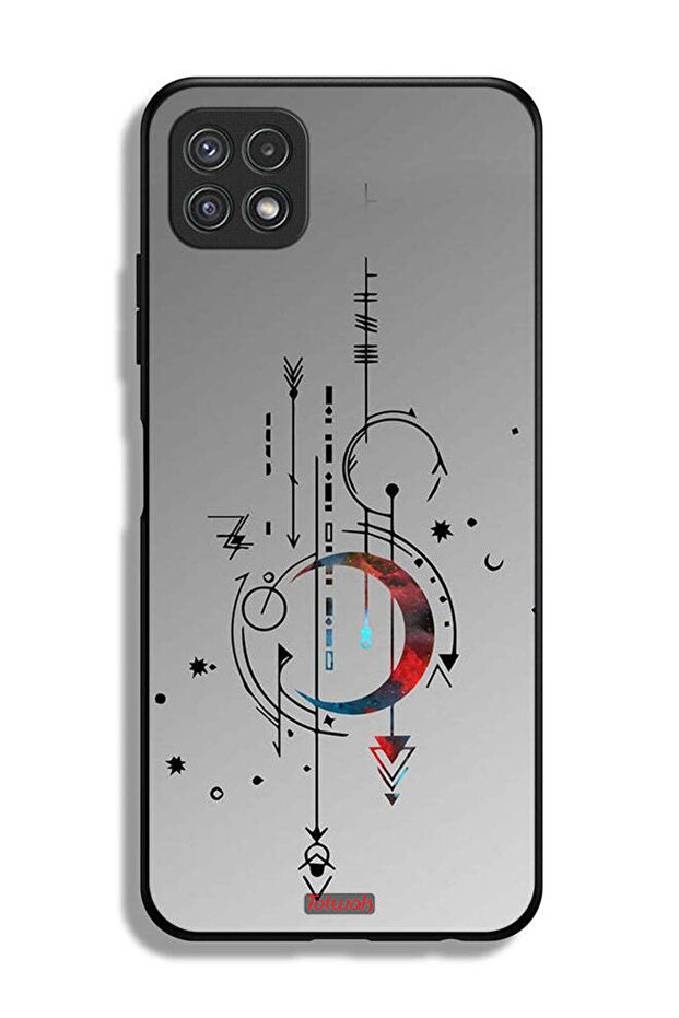 Samsung Galaxy A22 5G Protective Case Cover Moon And Arrows Art Pattern