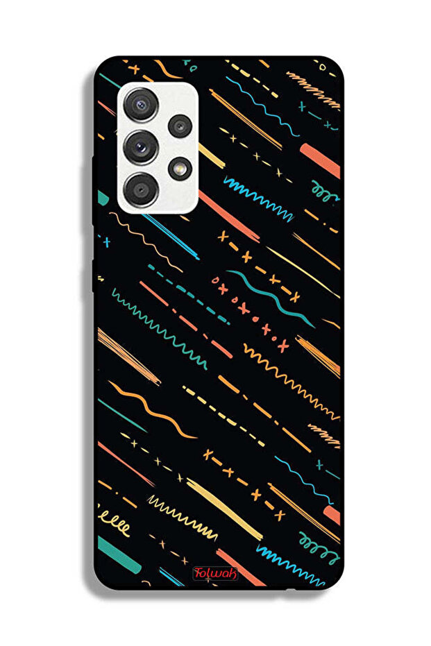 Samsung Galaxy M32 5G Protective Case Cover X Lines Abstract Pattern