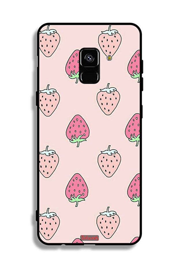 غطاء حماية لهاتف Samsung Galaxy A8 Plus (2018) بتصميم أيقونة الفراولة