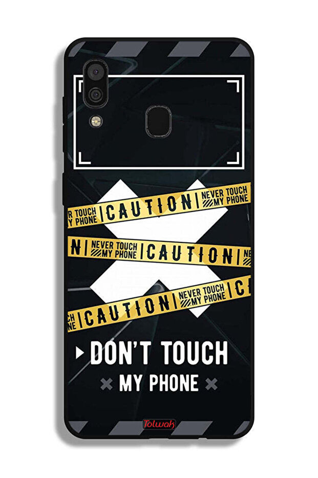Samsung Galaxy A30 Protective Case Cover Caution Never Touch My Phone