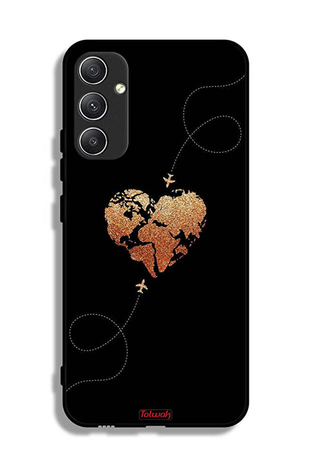 Samsung Galaxy A34 5G Protective Case Cover Airplanes Touching Heart