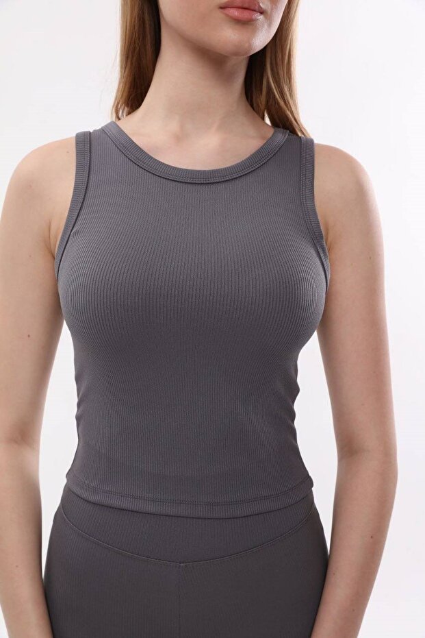 Basic Long Undershirt with Ribbed Strap - 2