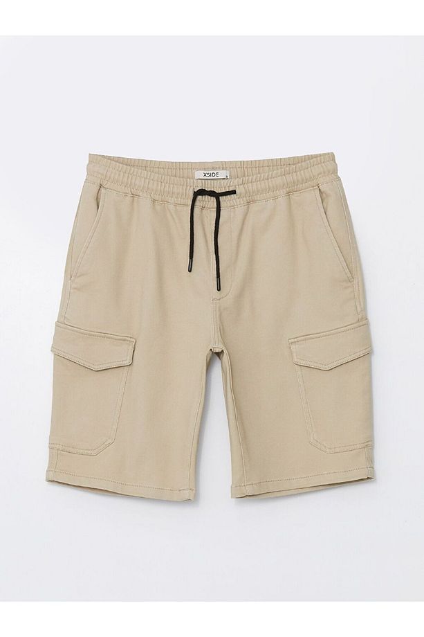 Bej Slim Fit Erkek Kargo Şort - 6