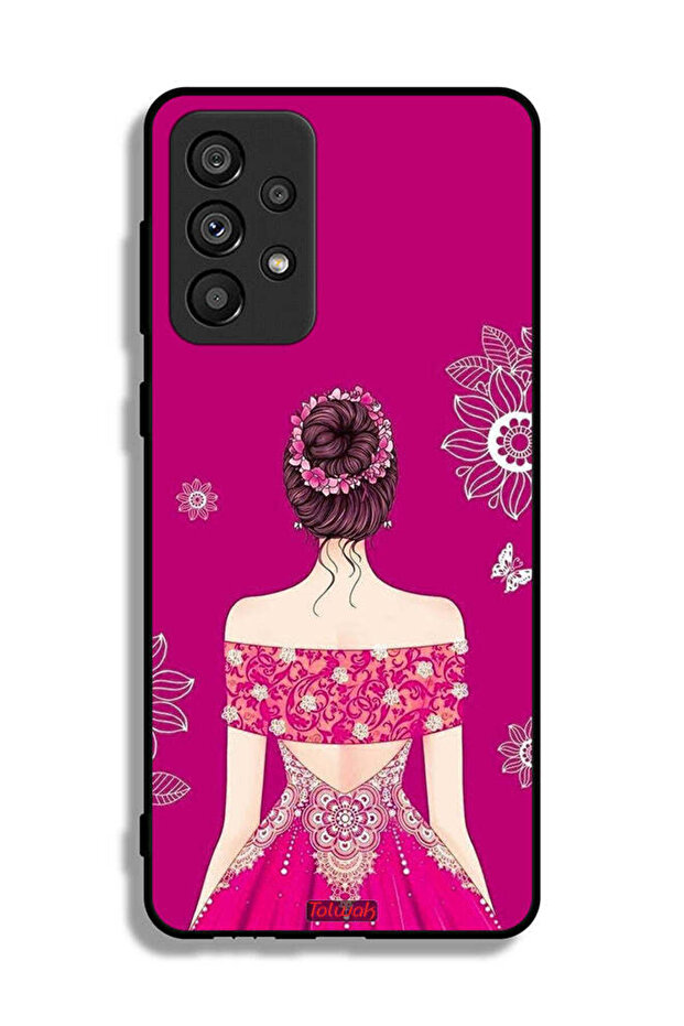 Samsung Galaxy A73 5G Protective Case Cover Girl And Flowers Art