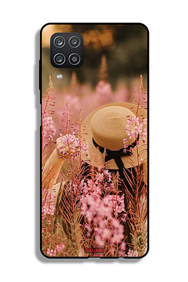 Samsung Galaxy A12 Protective Case Cover Hat Girl In Flowers